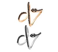 JPXXFM 2pcs Snake Ring Opening Finger Ring for Women Fashion Jewelry for Christmas Party Anniversary