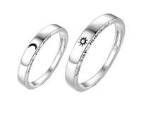 JPXXFM 2pcs Star Moonstone Letter Ring Couples Ring Decorative Finger Jewelry for Engagement Anniversary