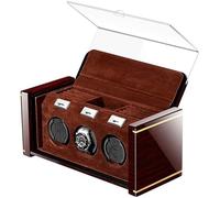 JPXXFM 3+0 Automatic Wood Watch Winder Rotation Winders Deluxe Silent Motor Storage Case 2 Power Supply Mode Antimagneticz-40.5×8.5×9CM It's so kind of you