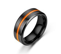 JPXXFM 3 Styles Classic 8mm Wedding Rings For Men's Stainless Steel Ring Black with pink orange Blue Groove Engagement Ring