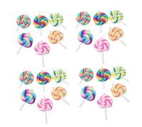 JPXXFM 30Pcs Polymer Clay Lollipop Pendant Charms Lightweight Colorful Candy Decorations for DIY Bracelet Necklace Earring Jewelry Making Craft Supplies Random Color