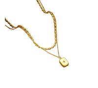 JPXXFM 316L Stainless Steel Cube Star Pendant Necklace Women Trend Choker Clavicle Chains Jewelry presents