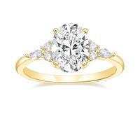JPXXFM 3CT Engagement Ring Oval Cut Cubic Zirconia Marquise Round CZ Eternity Wedding Band for Women Size 3-12, Metal, Cubic Zirconia
