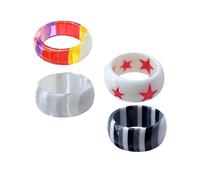 JPXXFM 4pcs Resin Finger Rings Stylish Tail Rings for Women Unique Fashion Jewelry Decor present for Special Occasions Smooth Surface Skin Friendly Design