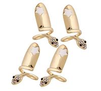 JPXXFM 4pcs Snake Fingernail Rings Stylish Nail Jewelry for Women Durable Finger Decor for Daily Wear Special Occasions Chic Unique Design