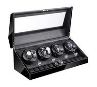 JPXXFM 8+12 Automatic Watch Winder Box with LED Illumination Quiet Motor Piano Paint Exterior Large Capacity 4 Rotation Modes Watch Display Storage