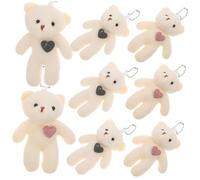 JPXXFM 8Pcs Cute Heart Bear Keychain Tiny Plush Stuffed Animals for Showers Birthday Parties Bag Accessories Present for Couples and Friends