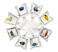 JPXXFM 8Pcs Resin fish Pendant Charms for DIY Necklace Bracelet Making Transparent Reef Fish Ornaments for Keychains and Bag Accessories Artistic Ocean Style Jewelry Craft Supplies