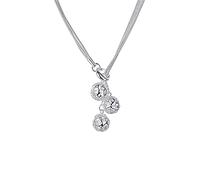 JPXXFM 925 18 inch snake chain hollow round three pendant necklace for women wedding engagement