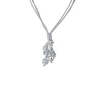 JPXXFM 925 18 inch snake chain smooth matte beads pendant necklace for women wedding engagement jewelry