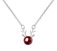JPXXFM 925 fine jewelry shape necklace with red garnet necklaces & pendants for women