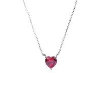 JPXXFM 925 jewelry necklace red heart chain crystal pendant necklace for women wedding jewelry