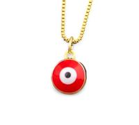 JPXXFM Accessories 10 Colors European And Personality Fashion Copper Plated Glass Eye Pendant Necklace, Jewelry Party necklace