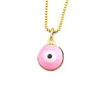JPXXFM Accessories 10 Colors European And Personality Fashion Copper Plated Glass Eye Pendant Necklace, Jewelry Party necklace