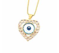 JPXXFM Accessories Classic Turkish Eye Heart Shape Choker Pendant, Crystal Chain Necklace For Women & Men, Wedding Jewelry necklace