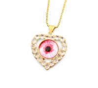 JPXXFM Accessories Classic Turkish Eye Heart Shape Choker Pendant, Crystal Chain Necklace For Women & Men, Wedding Jewelry necklace