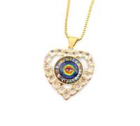 JPXXFM Accessories Classic Turkish Eye Heart Shape Choker Pendant, Crystal Chain Necklace For Women & Men, Wedding Jewelry necklace