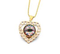JPXXFM Accessories Classic Turkish Eye Heart Shape Choker Pendant, Crystal Chain Necklace For Women & Men, Wedding Jewelry necklace