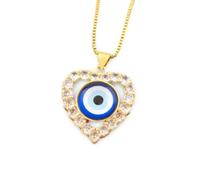 JPXXFM Accessories Classic Turkish Eye Heart Shape Choker Pendant, Crystal Chain Necklace For Women & Men, Wedding Jewelry necklace