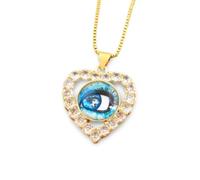 JPXXFM Accessories Classic Turkish Eye Heart Shape Choker Pendant, Crystal Chain Necklace For Women & Men, Wedding Jewelry necklace