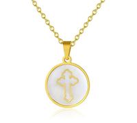 JPXXFM Accessories for men and women Jewelry shell cross pendant fashion personality cross pendant necklace Wedding anniversary, Valentine's Day, Christmas birthday gift