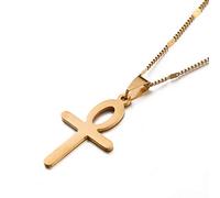 JPXXFM Accessories for men and women Simple Egyptian Cross Jewelry The Key of The Nile Ankh Cross Pendant Necklace Wedding anniversary, Valentine's Day, Christmas birthday gift