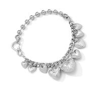 JPXXFM Adjustable Metal Chain Necklace Trendy Necklace with Carved Heart Pendant Stylish Neckchain Accessory for Teens