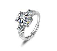 JPXXFM Adjustable ring female egg-shaped zircon ring adjustable flash diamond wedding ring