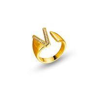 JPXXFM Adjustable Ring For Women,en Creative Initial V Zirconia Fashion Punk Adjustable Open Knuckle Tail Ring Finger Joint Toe Ring Jewelry For Women Girls Gift Wedding Engagement Mother'S Day