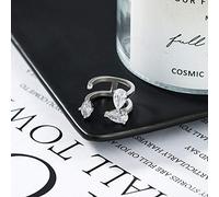 JPXXFM Adjustable Ring For Women,Silver Double Drop-Shaped Zirconia Punk Adjustable Open Knuckle Tail Ring Finger Joint Toe Ring Jewelry For Women Girls Gift Wedding Engagement Mother'S Day
