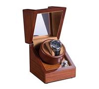JPXXFM Automatic Single Watch Winder Box Matte Solid Wood Shell Soft Watch Pillow 5 Gear Adjustment Quiet Motor Dual Power Supply