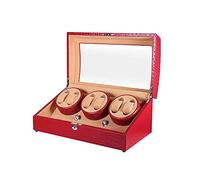 JPXXFM Automatic Watch Winder, 6 + 7 Mechanical Watches Box Quiet Motor - 5 Rotation Modes (Red) (Red)