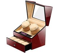 JPXXFM Automatic Watch Winder Box for 2 Watches + 4 Storages Touch Panel Display Screen AC Adapter and Battery Powered Beautiful Scenery