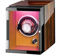 JPXXFM Automatic Watch Winder Box with Colorful Lights Piano Paint Exterior Adjustable Watch Pillows AC Adapter and Battery Powered Beautiful Scenery