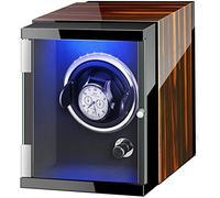 JPXXFM Automatic Watch Winder Box with Colorful Lights Piano Paint Exterior Adjustable Watch Pillows AC Adapter and Battery Powered Beautiful Scenery
