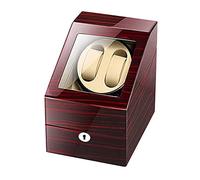 JPXXFM Automatic Watch Winder for 2 Watches + 3 Storage Wooden Storage Case Piano Paint Exterior Quiet Motor Dual Power Supply Classic C Watch Display Storage