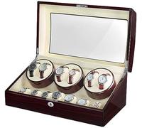 JPXXFM Automatic Watch Winder for 6 Watches + 7 Storage Wood Shell Piano Paint Exterior Extremely Silent Motor Large Capacity Beautiful Scenery