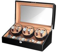 JPXXFM Automatic Watch Winder for 6 Watches + 7 Storage Wood Shell Piano Paint Exterior Extremely Silent Motor Large Capacity Beautiful Scenery