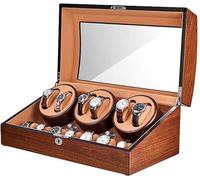 JPXXFM Automatic Watch Winder for 6 Watches + 7 Storage Wood Shell Piano Paint Exterior Extremely Silent Motor Large Capacity Beautiful Scenery