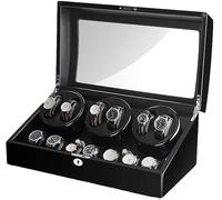 JPXXFM Automatic Watch Winder for 6 Watches + 7 Storage Wood Shell Piano Paint Exterior Extremely Silent Motor Large Capacity Beautiful Scenery