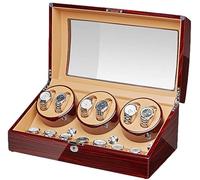 JPXXFM Automatic Watch Winder for 6 Watches + 7 Storage Wood Shell Piano Paint Exterior Extremely Silent Motor Large Capacity Beautiful Scenery