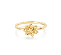 JPXXFM Birth Flower Ring for Women Plated Floral Minimalist Stackable Rings Finger Jewelry Birthday Gifts 12 Month