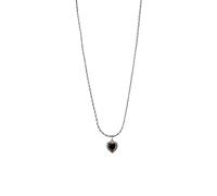 JPXXFM black agate heart pendant for olive bead chain jewelry