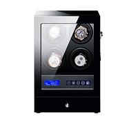 JPXXFM Black Automatic Watch Winder Box with Led Backlight Storage Drawer LCD Touch Sn Control Piano Paint Exterior Quiet Motor Creativity 2+2 Watch Display Storage