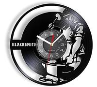 JPXXFM Blacksmith Wall Clock Made Of Real Vinyl Record Ironsmith Vintage Design Wall Watch Carved Retro Hanging Handicraft Music