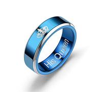 JPXXFM Blue Color Wedding Bands Ring for Women Men Jewelry Stainless Steel Engagement Ring Couple Amazing Price