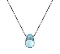 JPXXFM blue crystal water drop pendant necklace 925 clavicle chain necklace for women girl gift