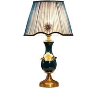 JPXXFM Blue Glazed Ceramic Table Lamp Creative Hand-Carved Bedside Lamps Painted Chinese Table Light Large Table Lamps for Living Room Modern
