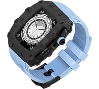 JPXXFM Boîtier de montre en fibre de carbone, pour 8 7 6 5 4 SE 44 mm 45 mm Mise à niveau du bracelet de montre, kit de modification du cadre de la lunette en fluoré