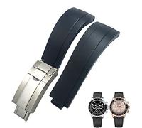 JPXXFM Bracelet de montre à boucle courte en caoutchouc, 20mm 21mm, adapté au rôle de sous-marin Daytona OYSTERFLEX Yacht Master, petit bracelet en Silicone